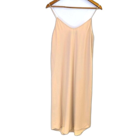 Blaque Label	| Revolve V-Neck Midi Slip Dress in Nude Cream | Size Medium - Picture 7 of 12